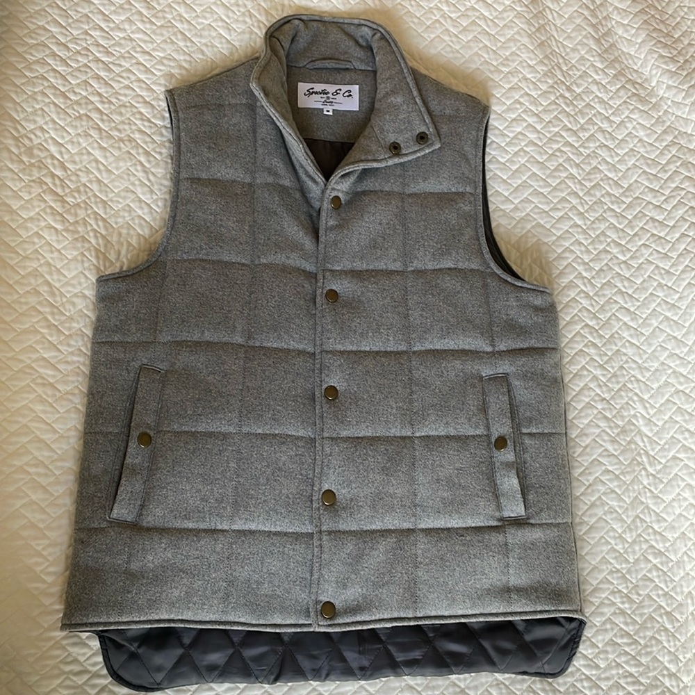 Men’s grey wool/polyester vest. Medium.
